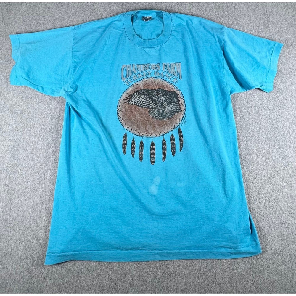 VIntage‎ Best Of Fruit Of The Loom Turkey Dance T Shirt XL Chambers Farm 50/50